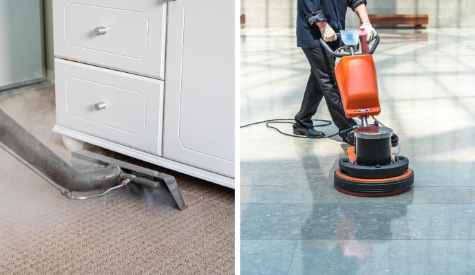 Collage of carpet and floor cleaning service