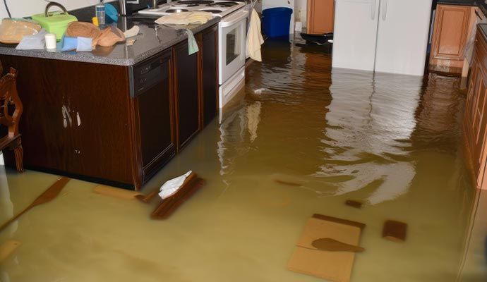 Flood damaged room Flood damaged room
