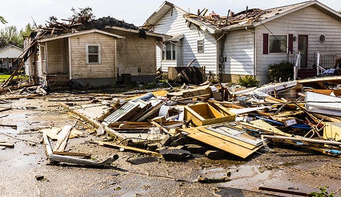 House severely damaged by storm House severely damaged by storm