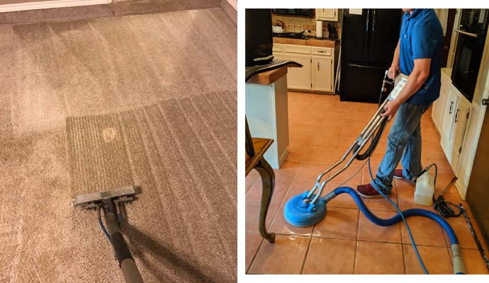 Carpet and floor cleaning with equipment