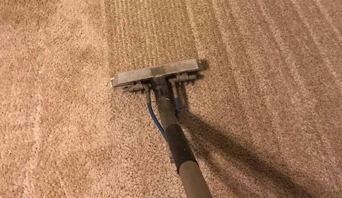 Carpet cleaning with an equipment