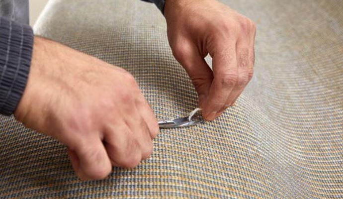 repairing carpet fabric