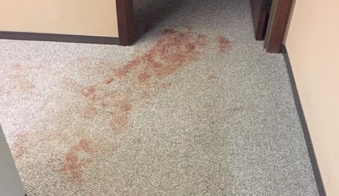 a stained carpet