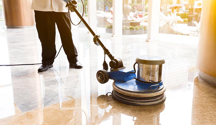 commercial cleaning with equipment