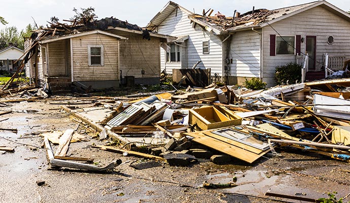 Storm damaged property