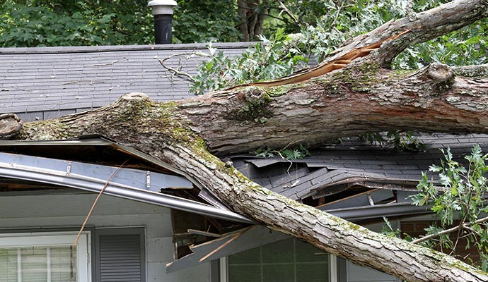 storm damaged roof restoration