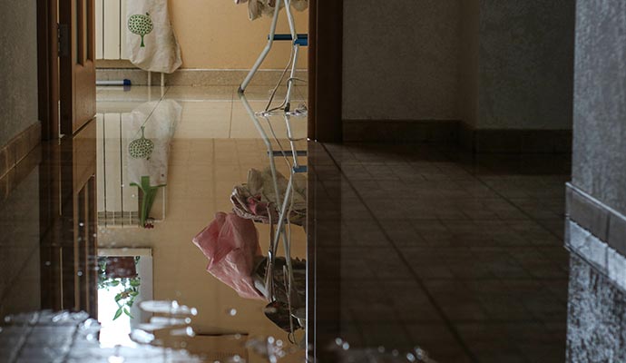 A flood damaged room